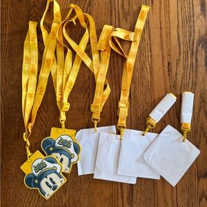 Lot of 6 Disney Cruise Line 25th Anniversary Gold Castaway Club Mickey Lanyard